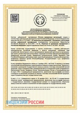 Приложение к сертификату для ИП Сосновоборск Сертификат СТО 03.080.02033720.1-2020